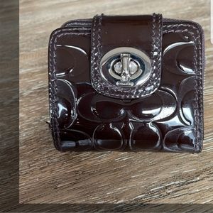 Patient leather coach wallet